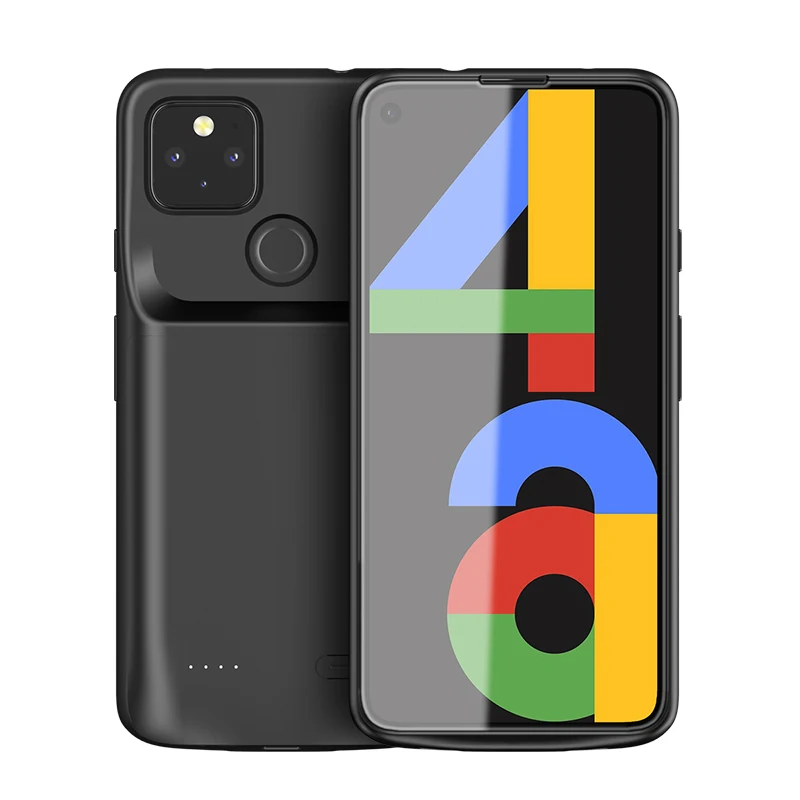 2021 New Charging case for Google pixel 5 black Soft TPU+PC power bank case for pixel 4a 5G 4700mAh