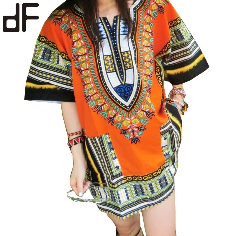 Wholesale Dashiki Shirts Blouse Clothing Traditional African Tops 100%Cotton Printed Unisex Kitenge Dashiki Shirts For Men