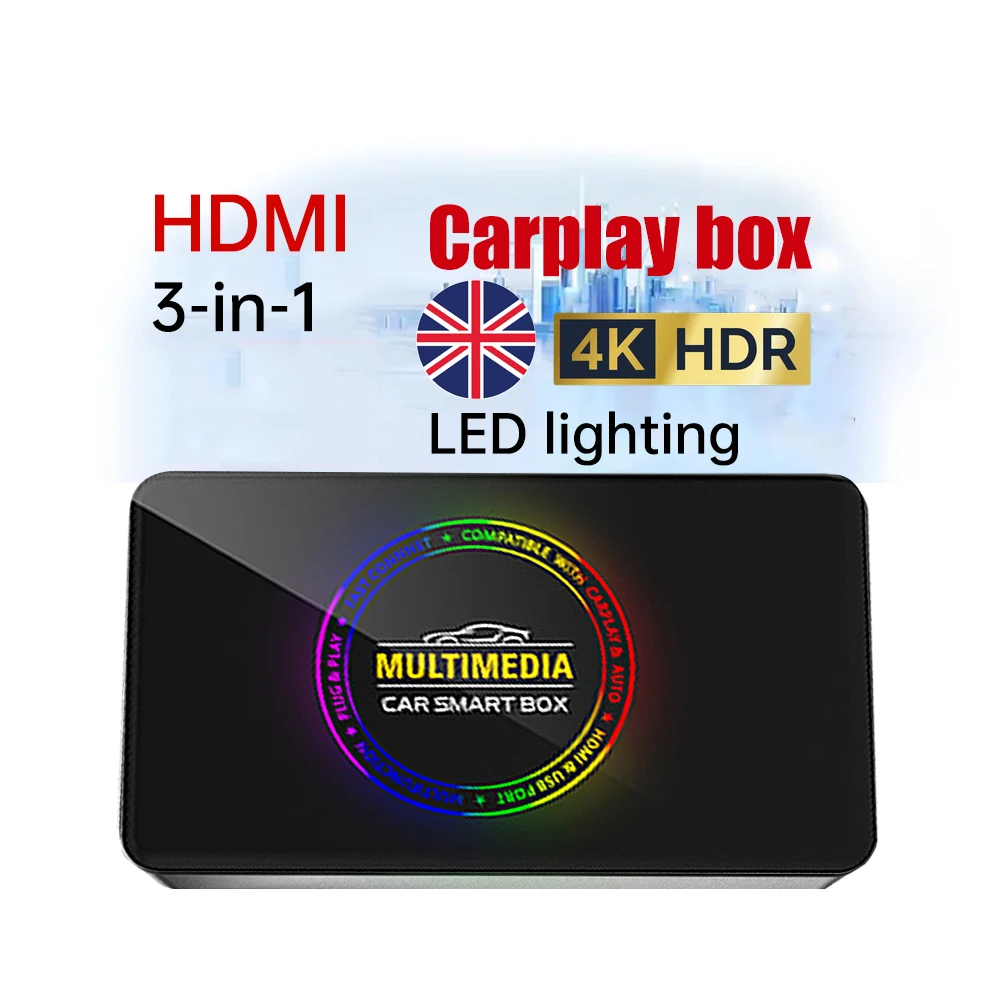 HDMI Led Android 13 Auto Wireless Carplay Ai Box Dongle Car Play Adapter support UI upgrades Black wu kong