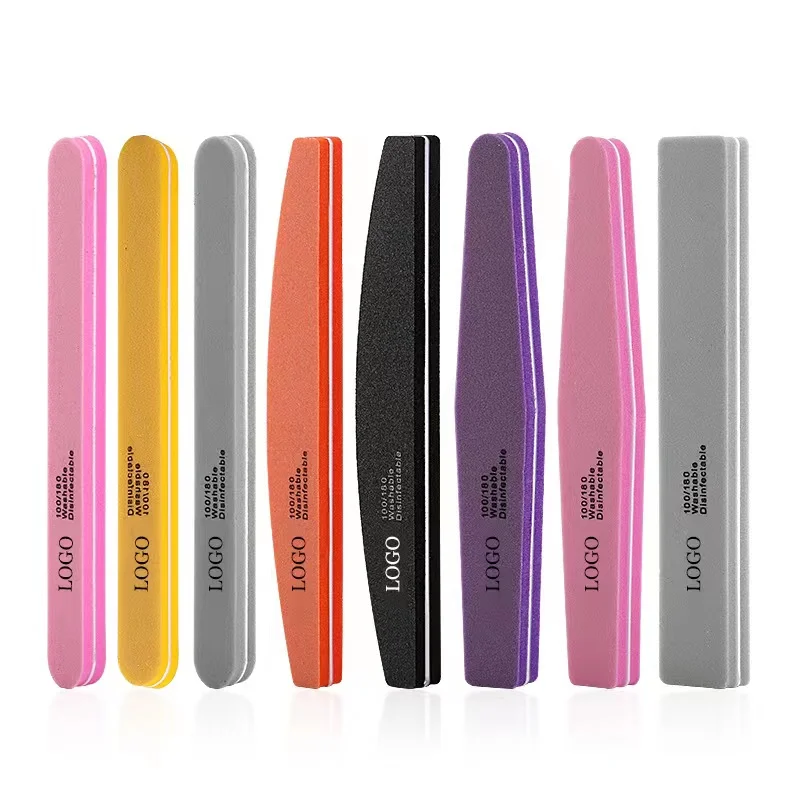 Professional Nail File 100/180 Custom Logo Nail Buffer Manicure Emery Board Nail File
