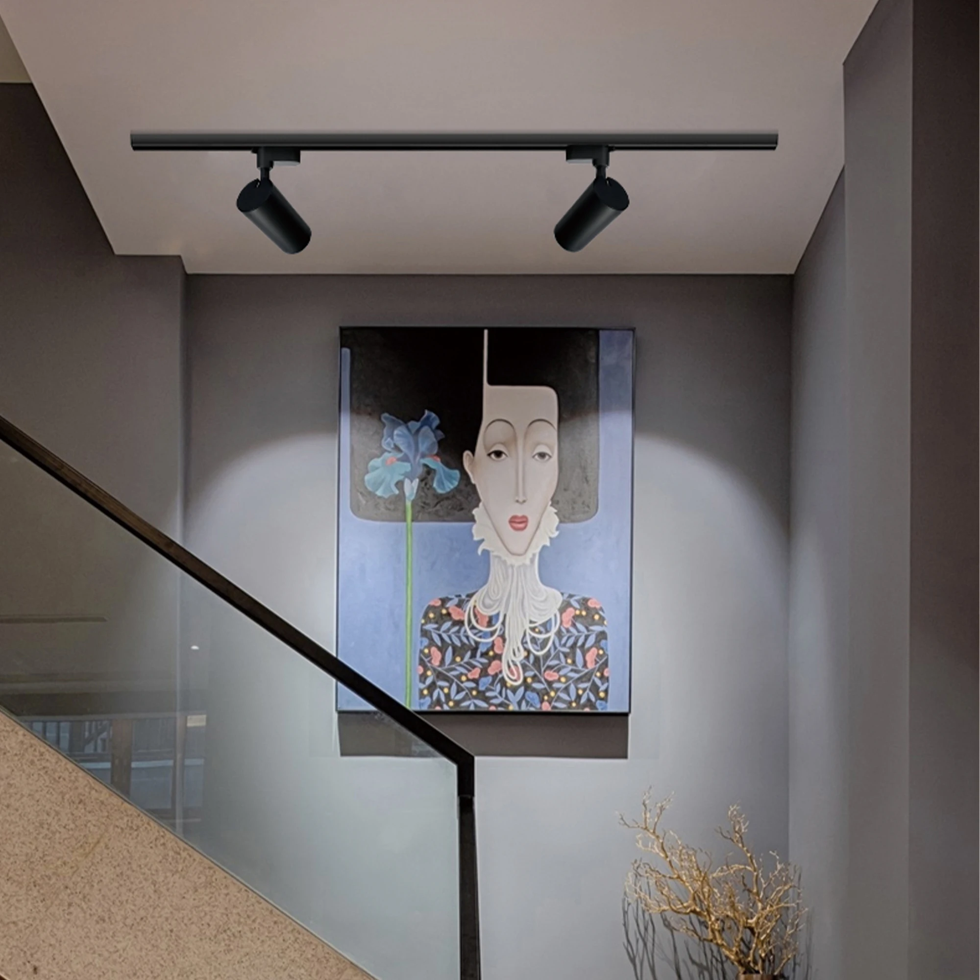 OKELI 10w 20w 30w 40w Indoor Rail Lighting Adjustable Cob Ceiling Spot Aluminum Led Track Light