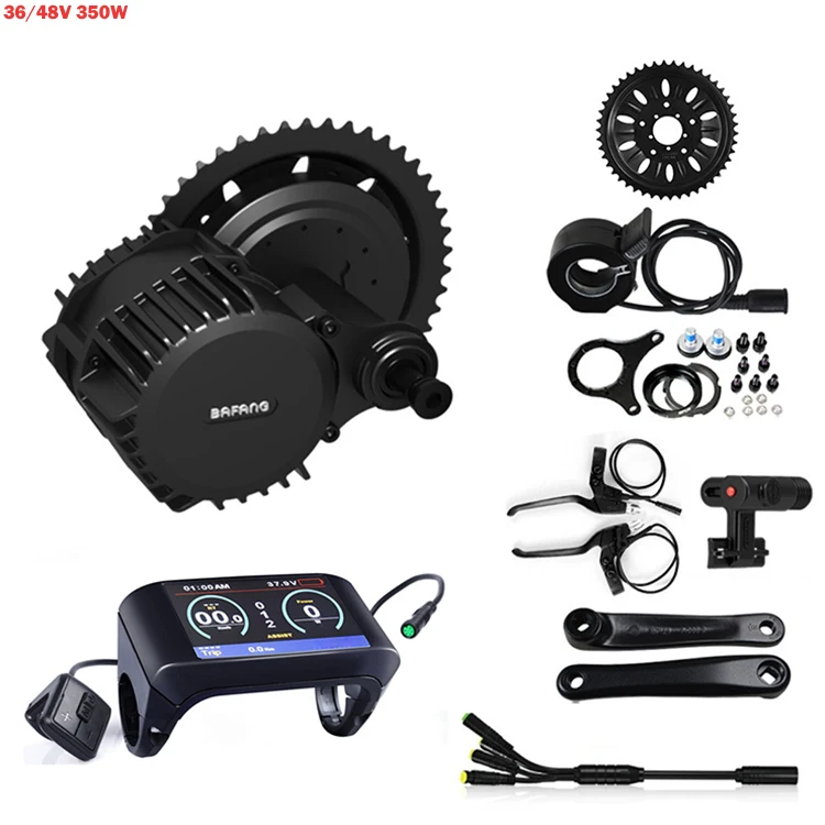 8fun 36 v 350 w bbs01b mid drive crank motor kit for electric bicycle/ conversion kits for e-bike with 750C display