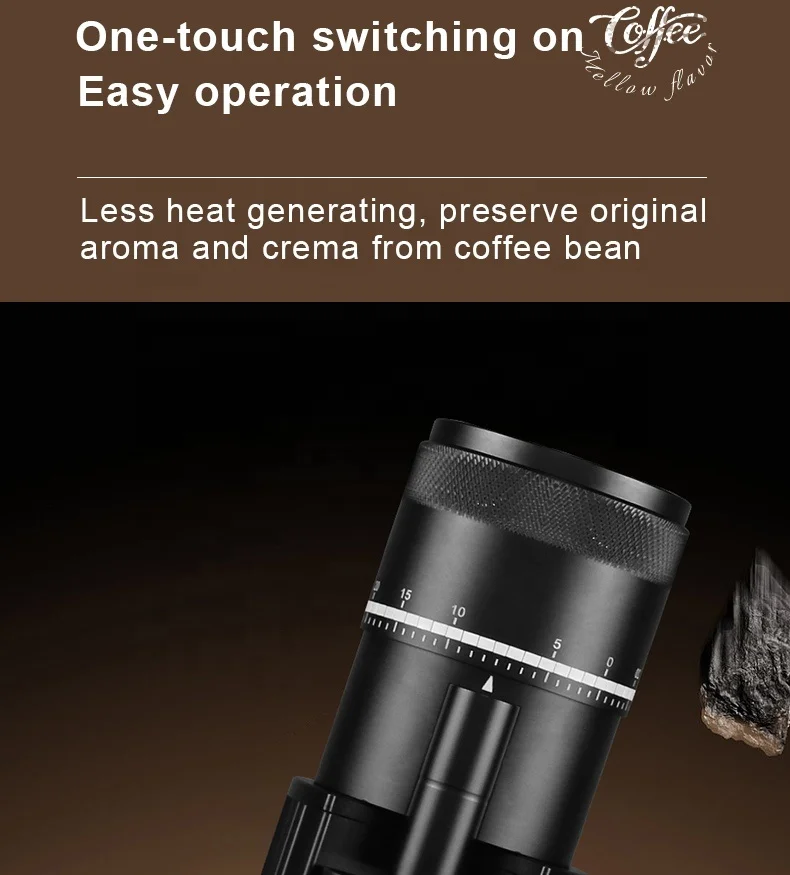 Coffee Bean Grinder 75W New Technology Professional point adjustment High performance More uniform electric Burr Grinder