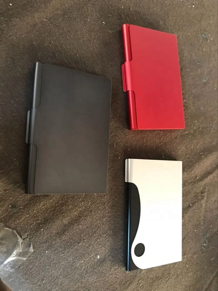 Custom aluminum business card holder