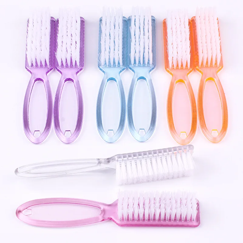 Top Quality Long Handle Plastic Nylon Hair  Nail Dust Cleaner Brush Nail Cleaning Brush For Nail Art