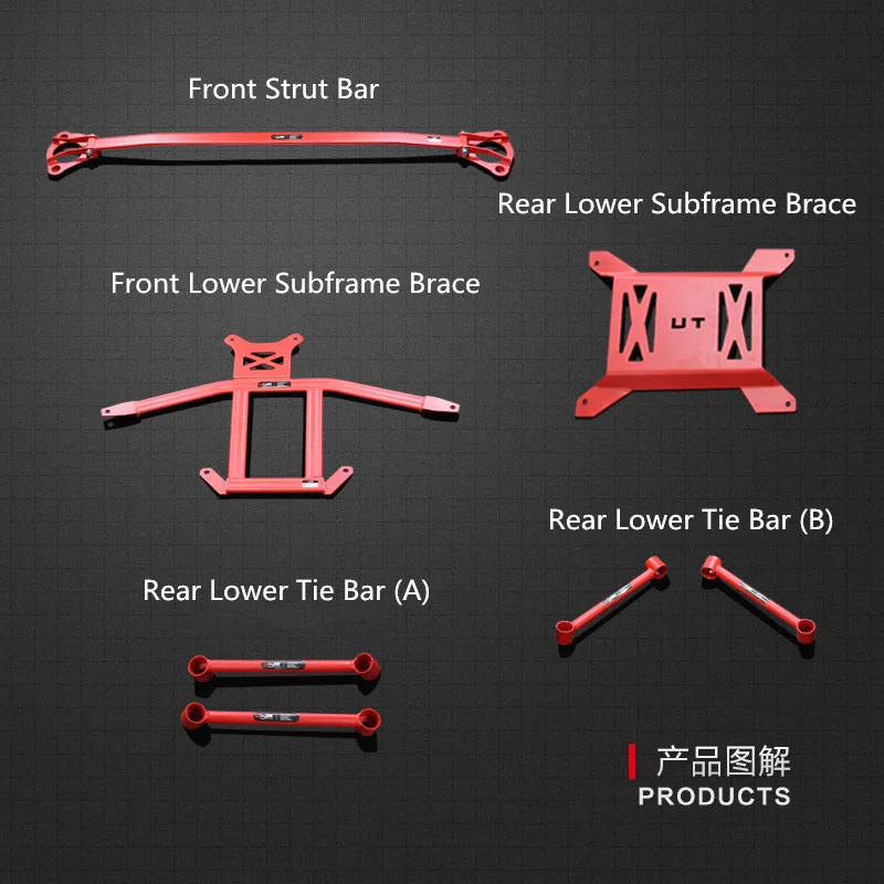 LVTU Front Strut Tower Brace Torsion Bar Sub Frame Suspension Kits Tie Brace for Hyundai KIA K5 2016-2021