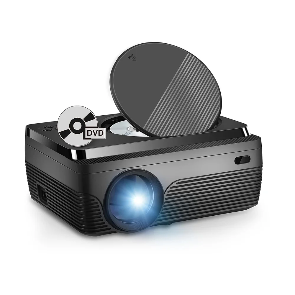 Smart and Portable H96 MAX W11 Projector with Cortex-A7 Chip Mali-400 2GB 16GB Dual WIfI6 BT5.1 720P House Smart DVD Projector
