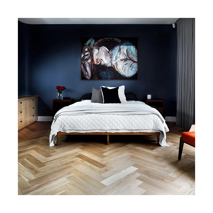 Herringbone Tile Oak Engineered Hard Distressed Vintage Real Water Resistant Laminate Wood Flooring