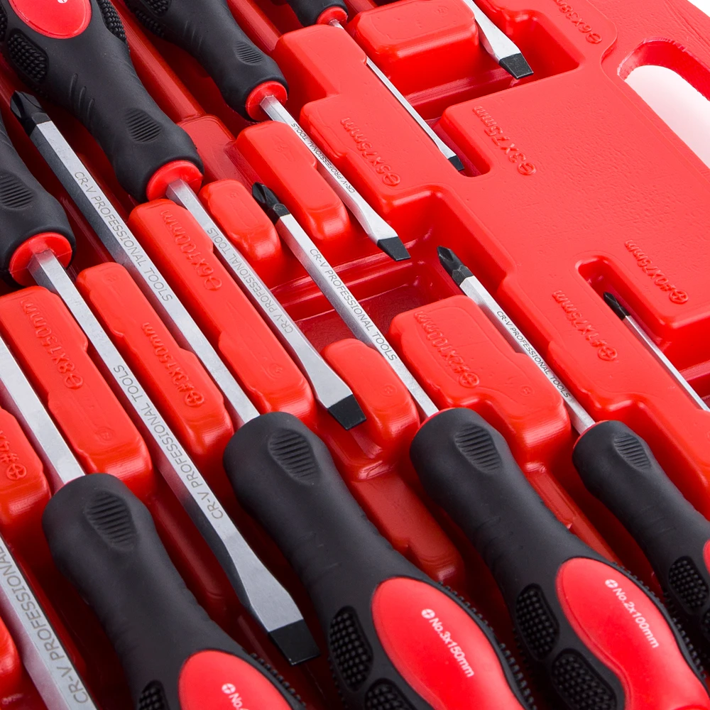 Qixin Manufacturer Custom 12PCS Original Go-Through Hand Tool Set China Factory Cross Tip Screwdriver Set Hand Tool