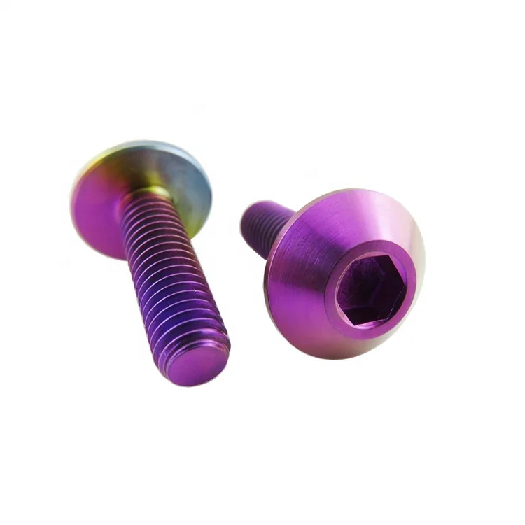 Titanium Gr5 Anodized Truss Head Bolts for Motorcycle Car Modification, Bicycle Pedal Titanium Bolts