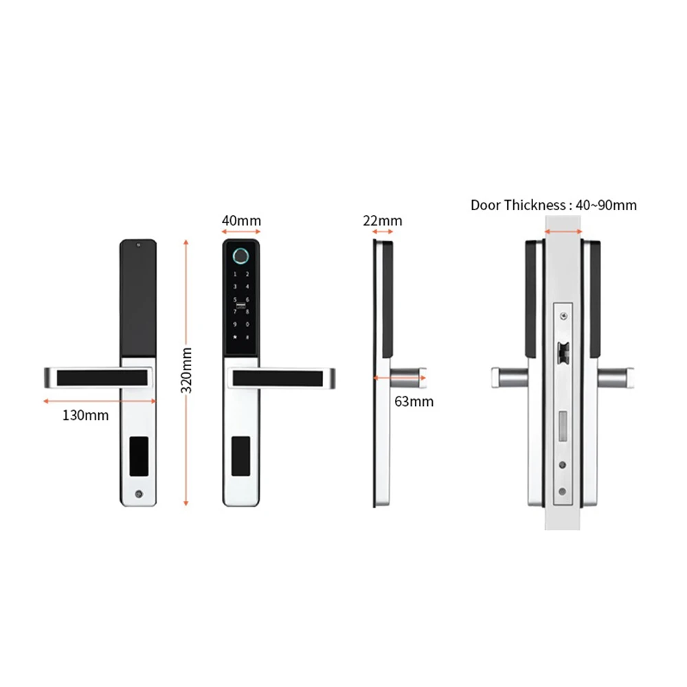 Locstar Amazon Intelligent Fingerprint Door Locks With TTlock Electric Sliding Glass Wifi Smart Lock