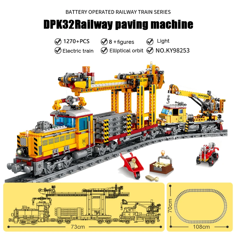 KAZI Technic RC Электропоезд городской железнодорожный поезд модель сборки кирпичей батарея работает с рельсами строительные блоки игрушки подарок