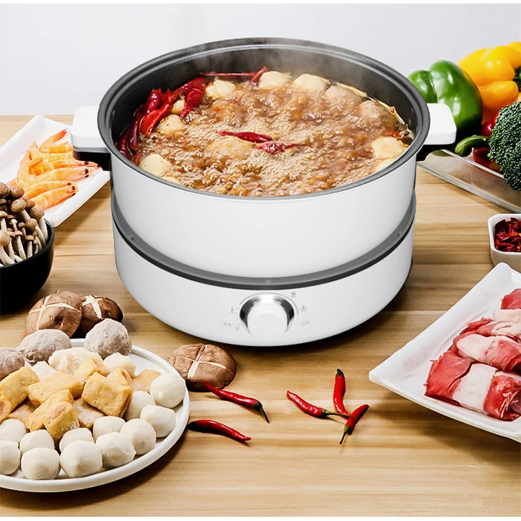 Новинка 2021 г., многофункциональная электрическая мини-кастрюля для приготовления пиццы со стеклянной крышкой и антипригарным покрытием