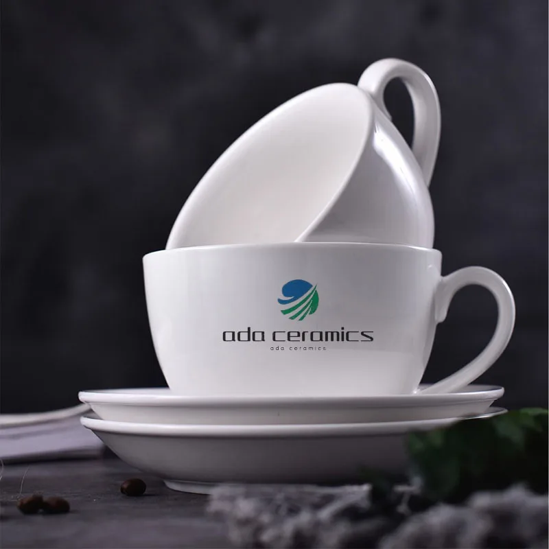 Personalized Logo Sublimate Nordic Italian Sublimation Blank Porcelain 250ml Coffee Mug Ceramic Cappuccino Cup And Saucer