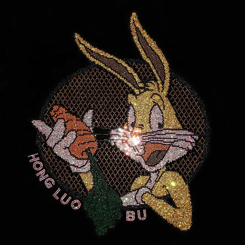 Good Quality Custom Rhinestone Design Fashion Queen Crown Hotfix Rhinestone Template Pattern Heat Transfer For Clothe