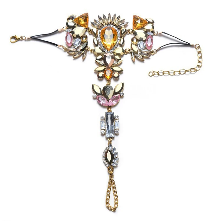 
Hot Sale High Quality Fashion Diamond Multicolor Crystal Anklet Women Bracelet Beach Chain Barefoot Sandals Foot Jewelry 