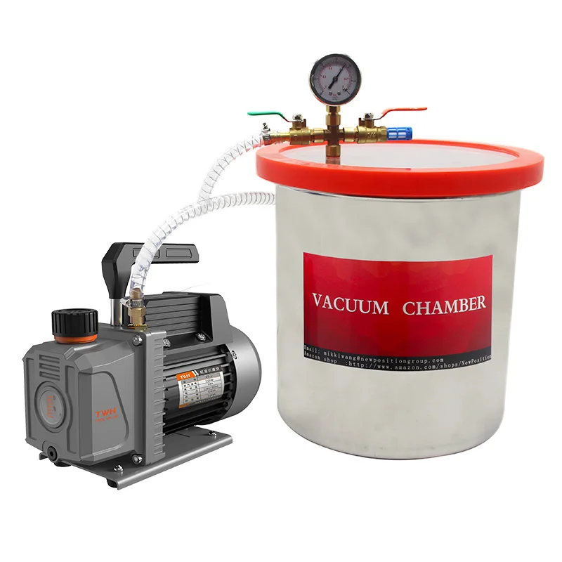 Stainless steel 2 gallon Vacuum chamber and single stage 3cfm vacuum pump kit for resin degassing