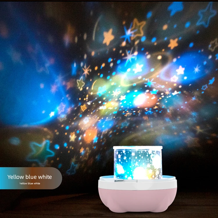  Drop shipping 3D kids night lamp on off timer star 360 projector sky moon light for