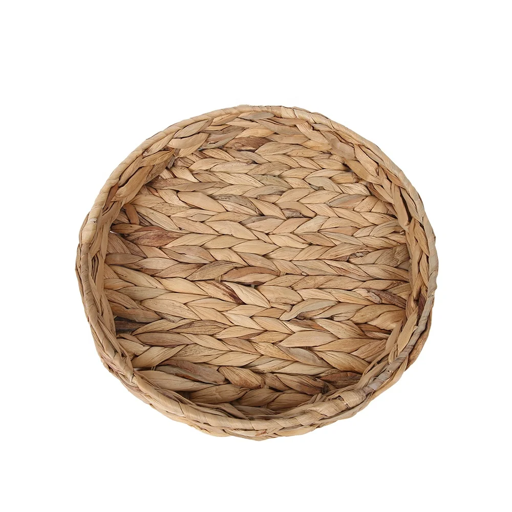 Kingwillow Environmental Protection Hand-Woven Lavender Water Hyacinth Fruit Tea Dessert Bread Natural Picnic Storage Basket