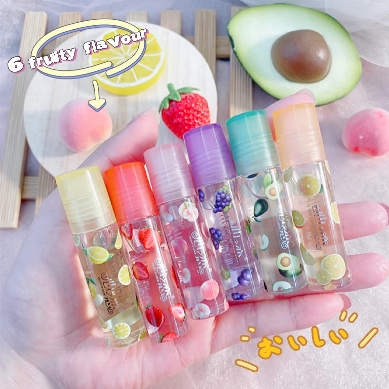 Fruit Orange Peach Flavor Scented Moisturizing Mini Lip Gloss Oil