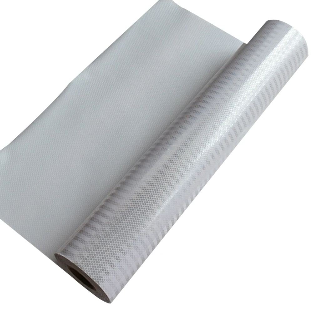 White EN12899 RA Class RA2 Micro Prismatic Adhesive Diamond Grade Reflective Sheeting Film Roll with Mesh Backing