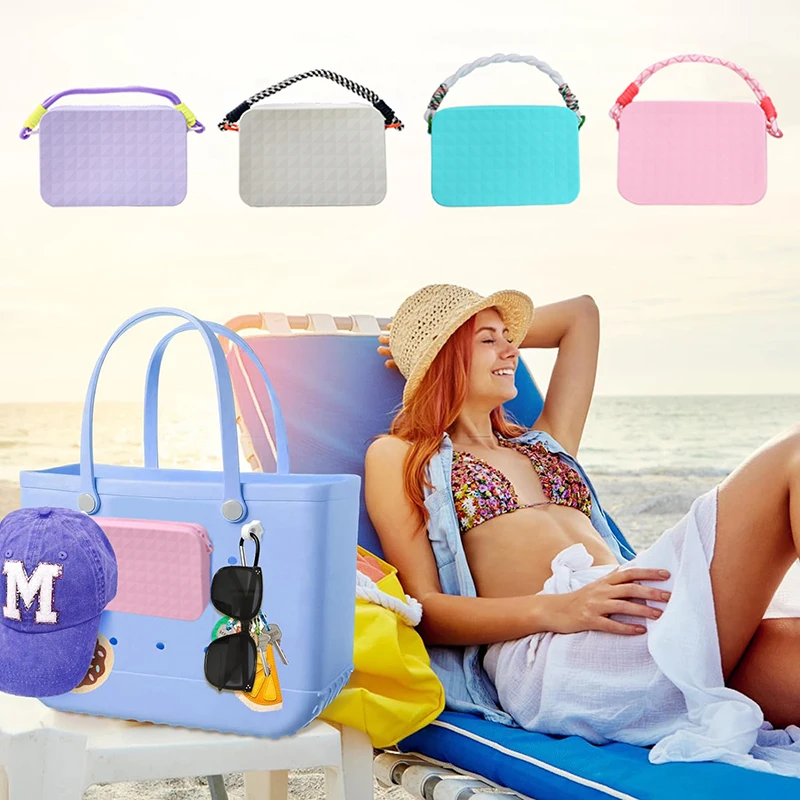 Silicone Phone Holder for Bogg Bag, Soft Silicone Insert Wallet Charm Bogg Bags Beach Accessories