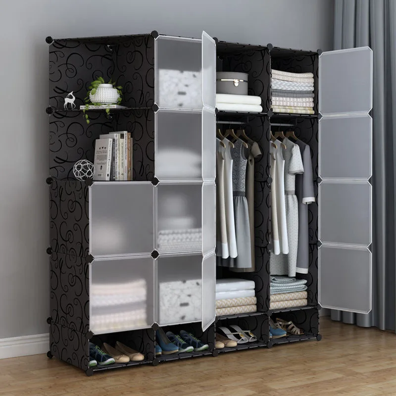 High quality hot sale plastic closet combination closet simple modern storage cabinet Bedroom Closet Wardrobe Steel
