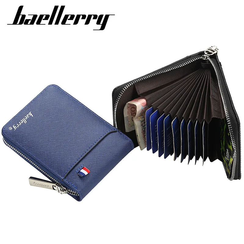 Baellerry men pocketcard bag  PU leather card wallet zipper multi-card coin purse wholesale