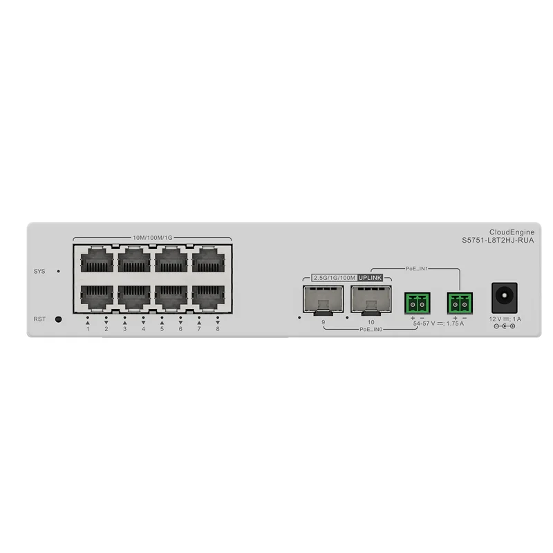 S5751-L8P2HJ-RUA 98012493 ethernet switch 8 port with 8*10/100/1000BASE-T ports, 2*Hybrid 2.5G SFP ports