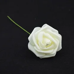 Artificial Flowers Real Looking Foam Rose Fake Flowers with Stem/Leaves for DIY Wedding Bouquets Centerpieces Floral Arrangments