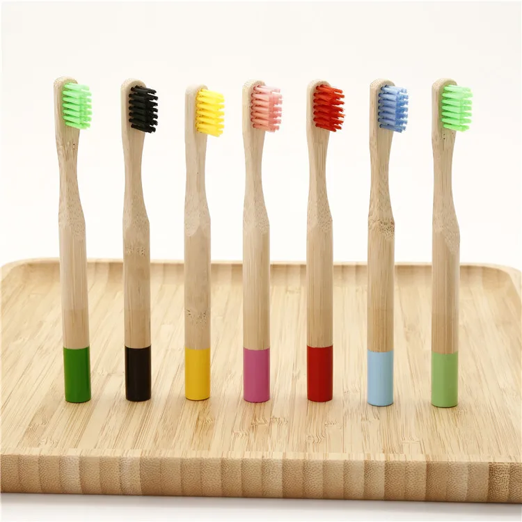  OEM натуральная деревянная бамбуковая зубная щетка с щетинками из древесного волокна