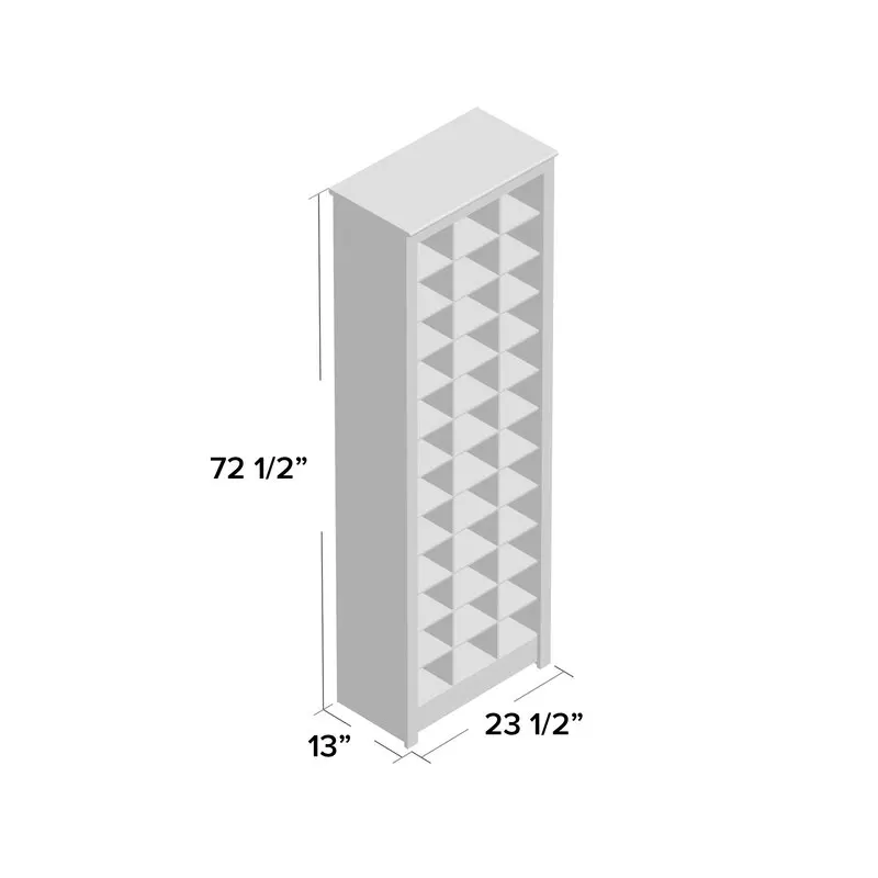 Free Standing Tall Hallway Bedroom Bathroom 36 pair Shoe Rack Louvered Doors Cabinet