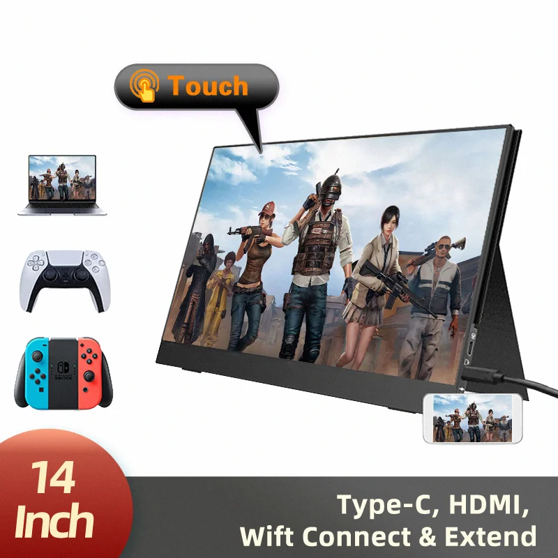 13 inch PC Dual Screen LCD Computer 2 3 4 Display Portable Foldable Laptop Monitor Extender Triple Screen Office Gaming Monitor