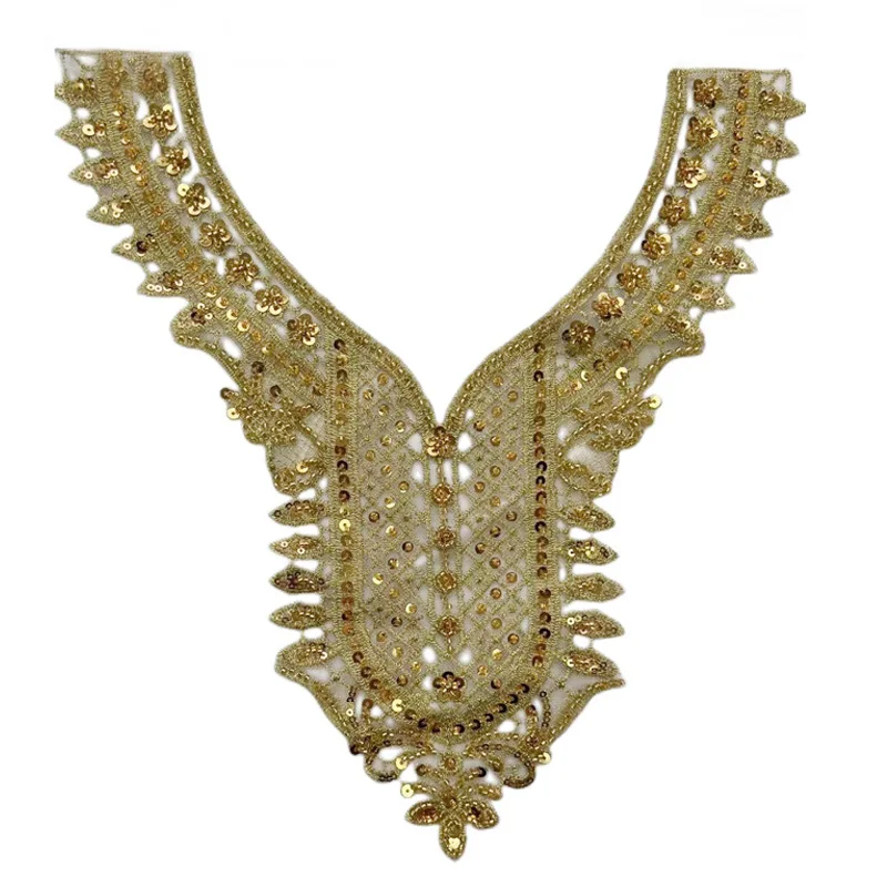 New design Motif Handmade Beads Embellishment collars Iron on DIY Patches Sewing Supplies craft