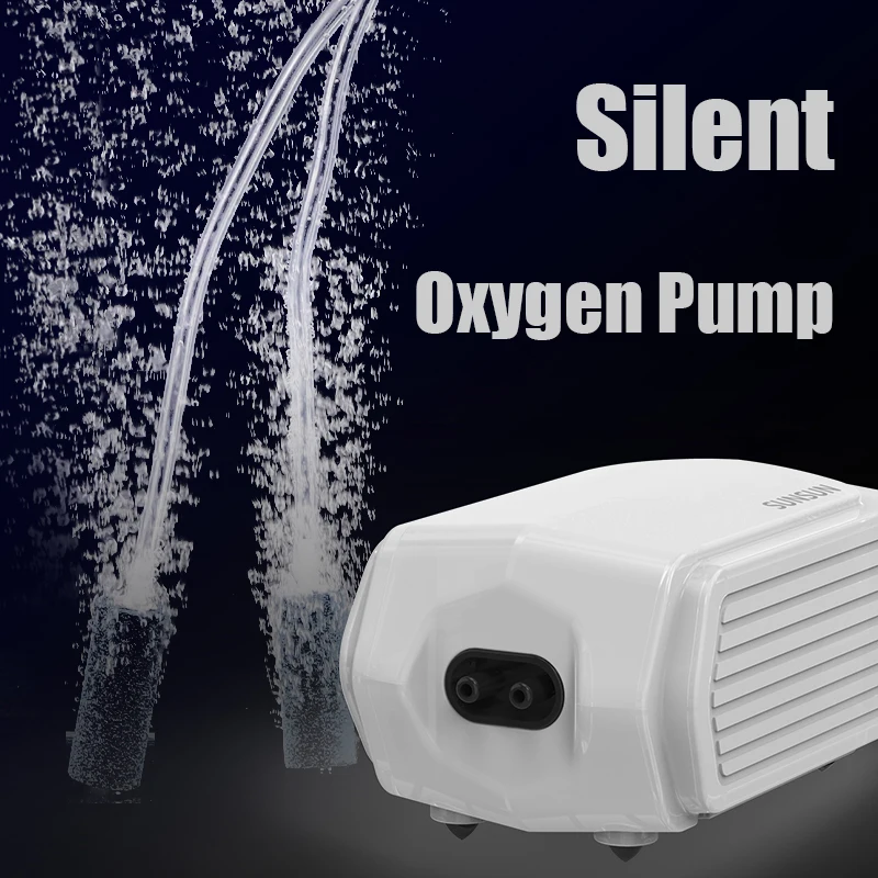 Manufacturer SUNSUN APQ Series Adjustable Super Silent 2 Outlet Air Aerator Aquarium Air Pump for Fish Tank