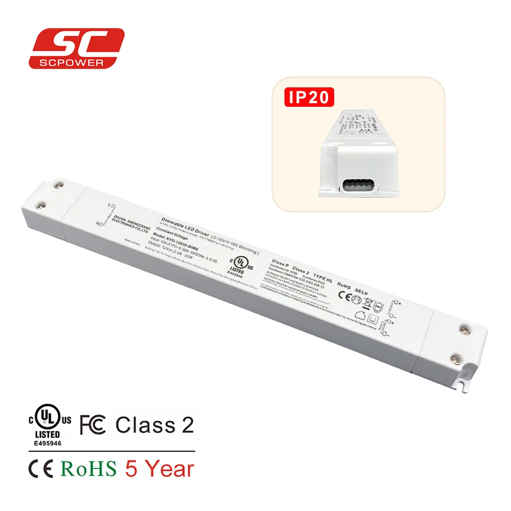 1-10v 0-10V Светодиодный источник питания 12v 30w 24V светодиодный драйвер