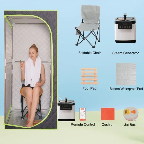 Wet Steam Personal Folding Home Portable Steam Sauna Tent Portable 2.6L Steam Wet Sauna Room SPA Whole Body Sauna Tent