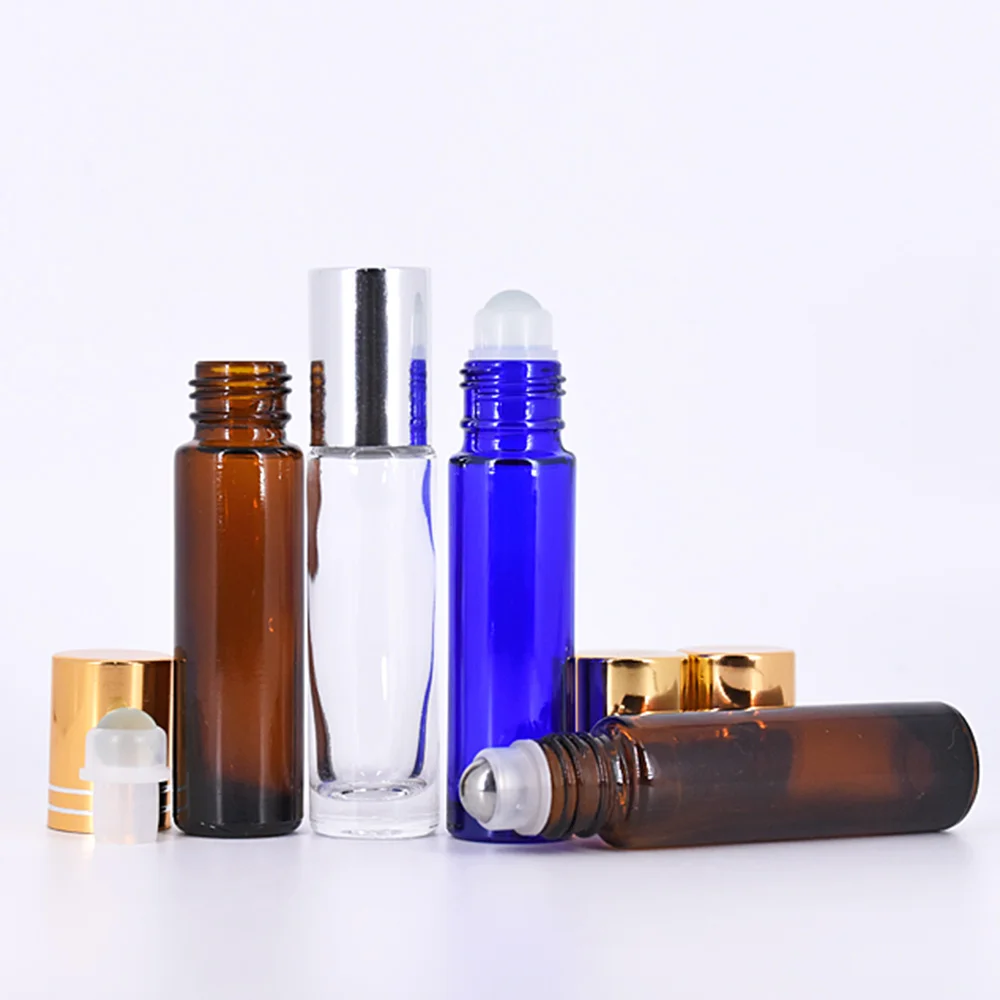 3ml 5ml 10ml 15ml custom glass attar perfume oil bottle pearl light clear amber perfume roll on glass bottle