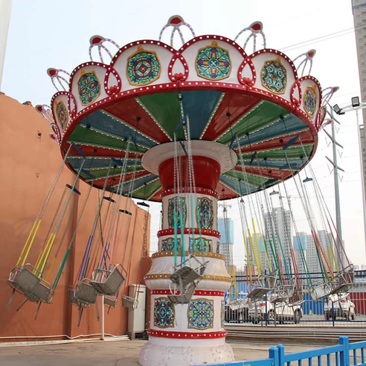 Cheap kids equipment shopping mall customized amusement rides flying chairs swing ride for sale