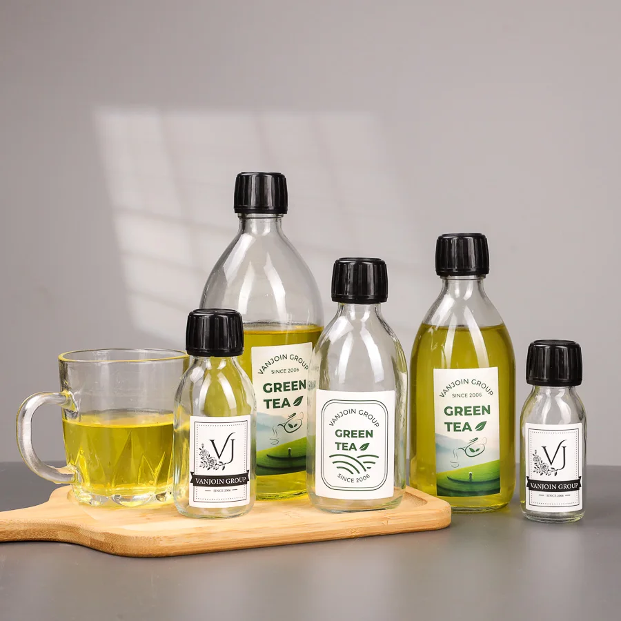 Clear 30ml 60ml 100ml 120ml 125ml 200ml 250ml 300ml 500ml Round Syrup Glass Bottle With Plastic Tamper Evident Cap