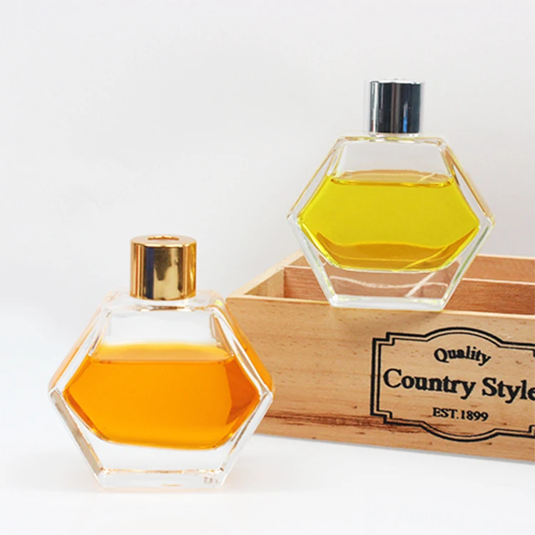 Factory Price 80ml Clear Hexagon Aromatherapy Perfume Glass Bottle in Xuzhou