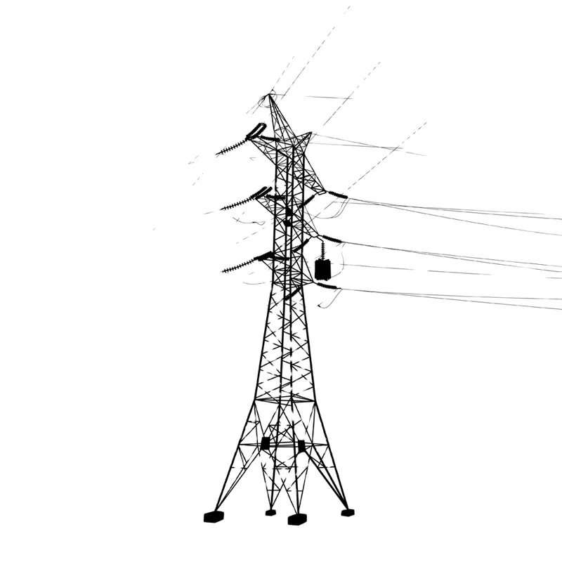 230kv single or double circuit turn steel power pole tower