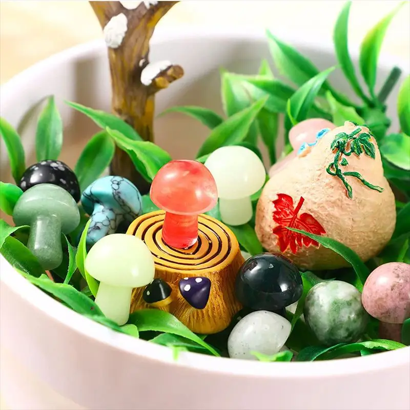 wholesale healing natural crystal amethyst rose quartz stone mushroom gemstone 2cm mushroom