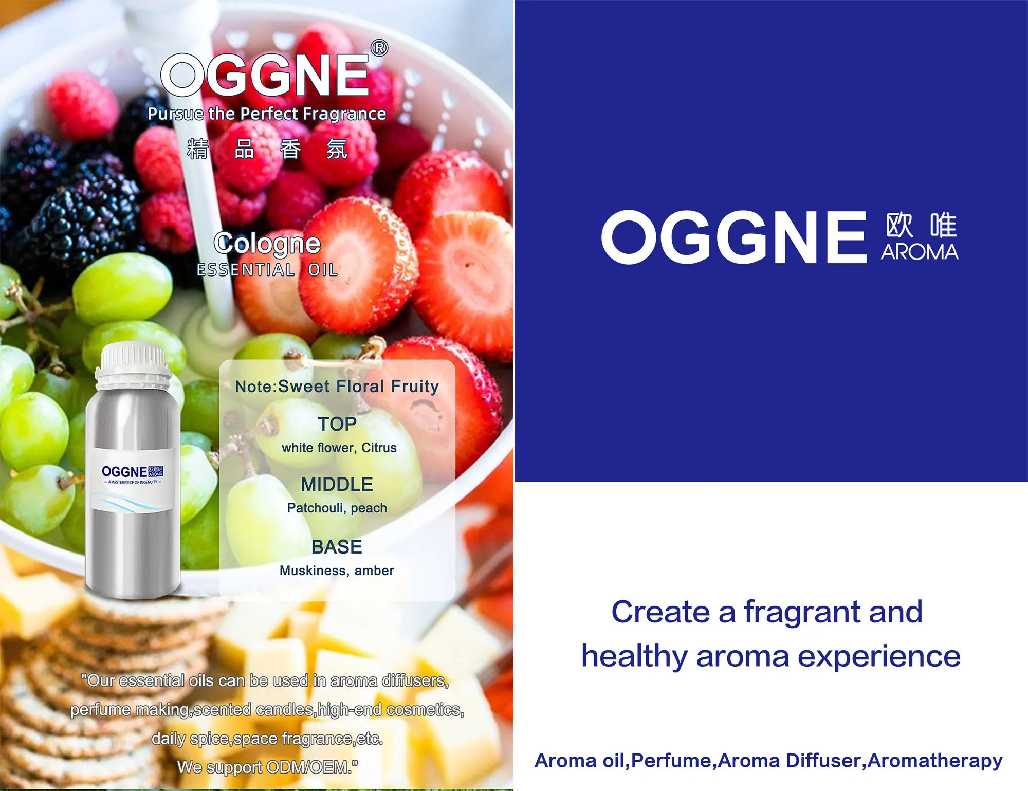 OGGNE Top selling perfume cologne oil raw essential material for perfume making aroma diffusers scent candles essential oils