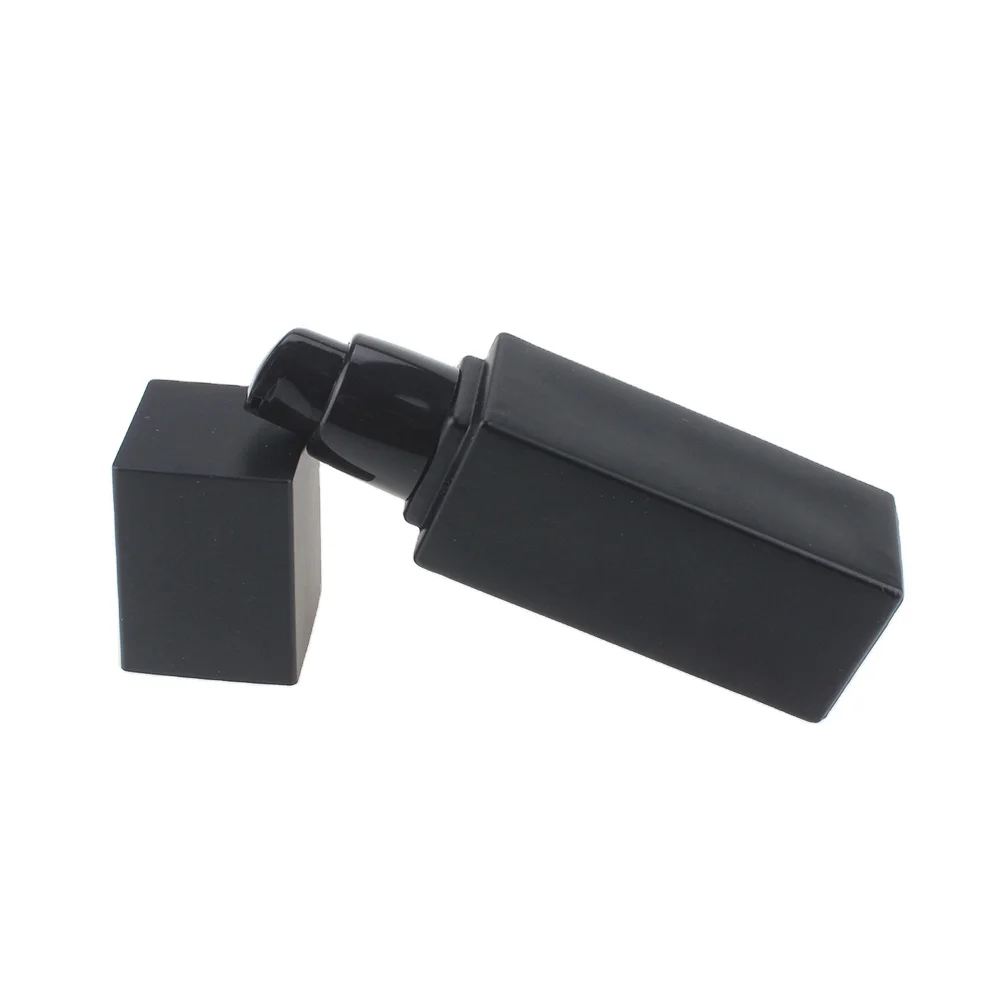 Black frosted square foundation glass bottle, lotion cream bottle for cosmetic packaging skin care