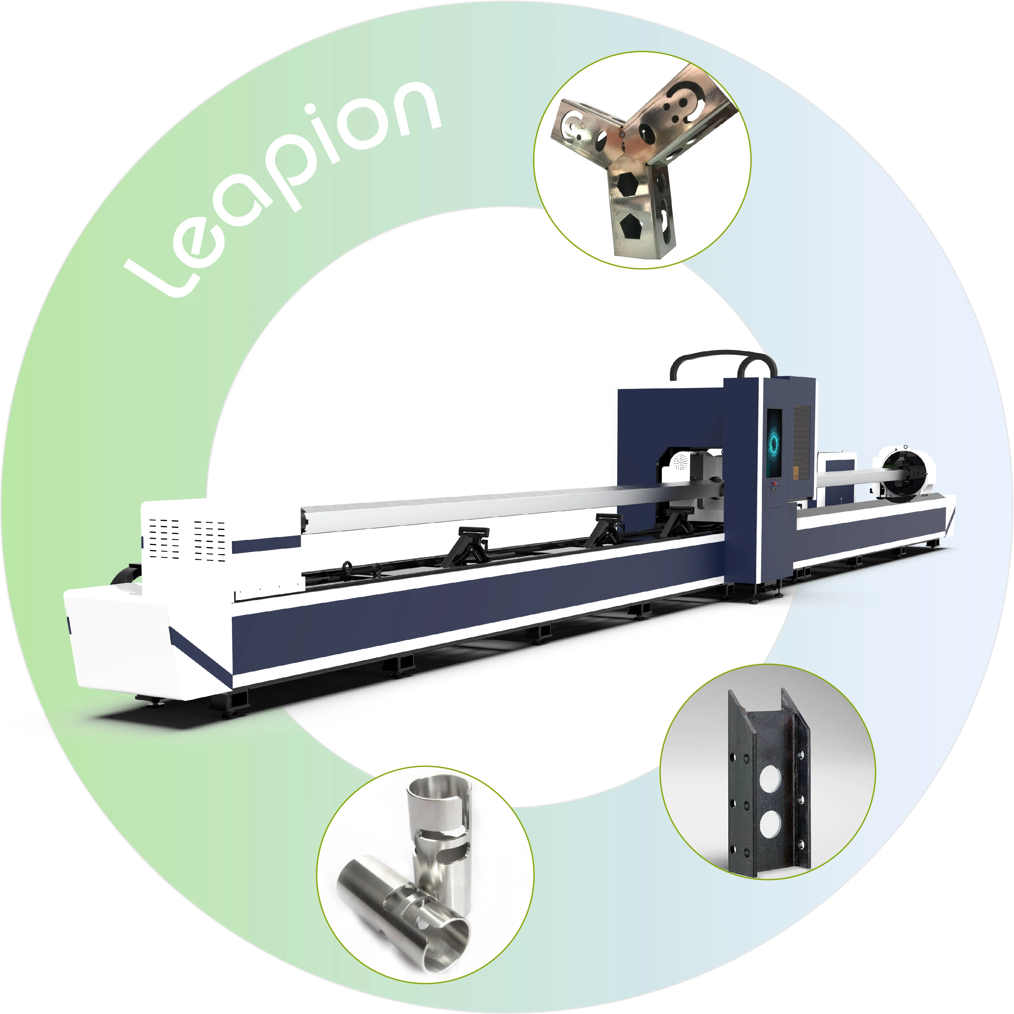 New type 3000W Automatic Three Chuck Laser Pipe Cutting Machine Laser Square Tube Cutter H Beam Pipe