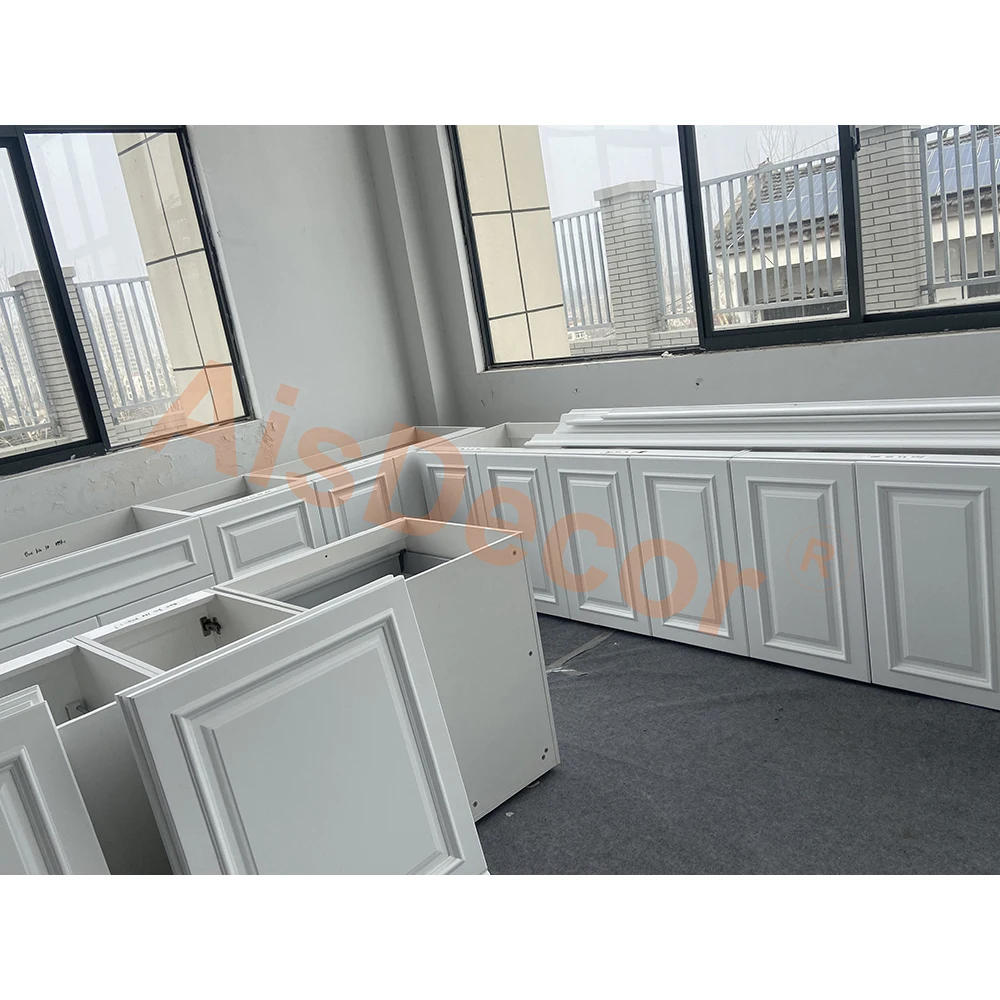 Kitchen cabinet in modular european style cheap wholesale price modern small design melamine finish Aisen factory