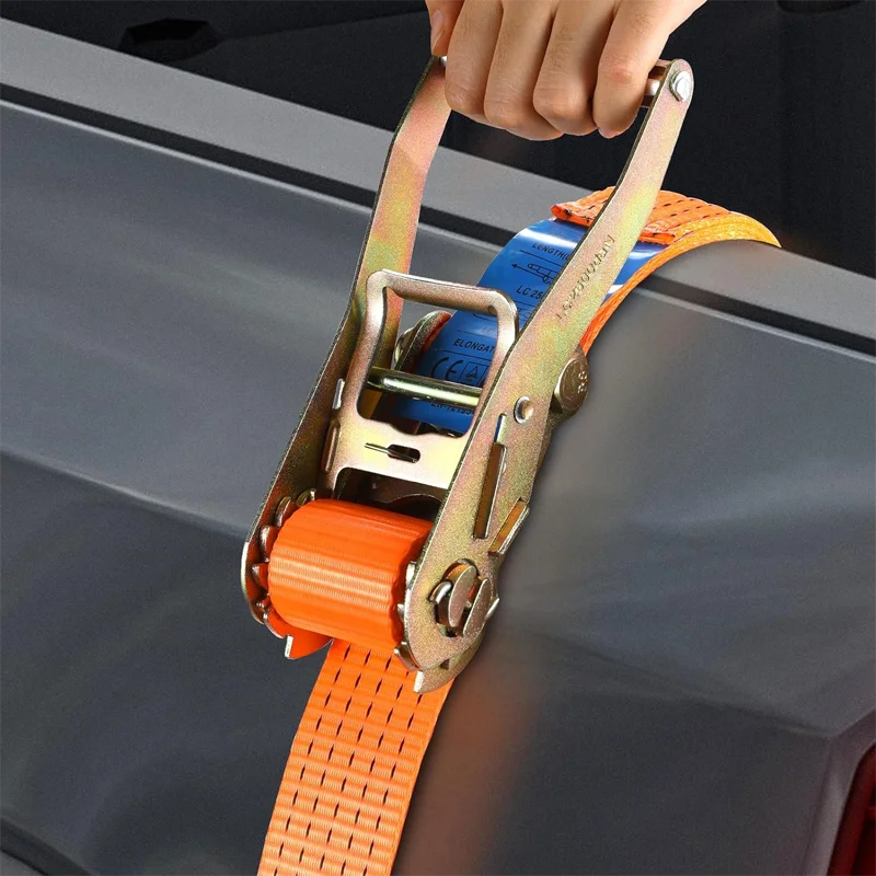 Tianma 5T 10M Cargo Control Ratchet Tie down Straps GS Certified Webbing Strap with Double J Hook End Fittings