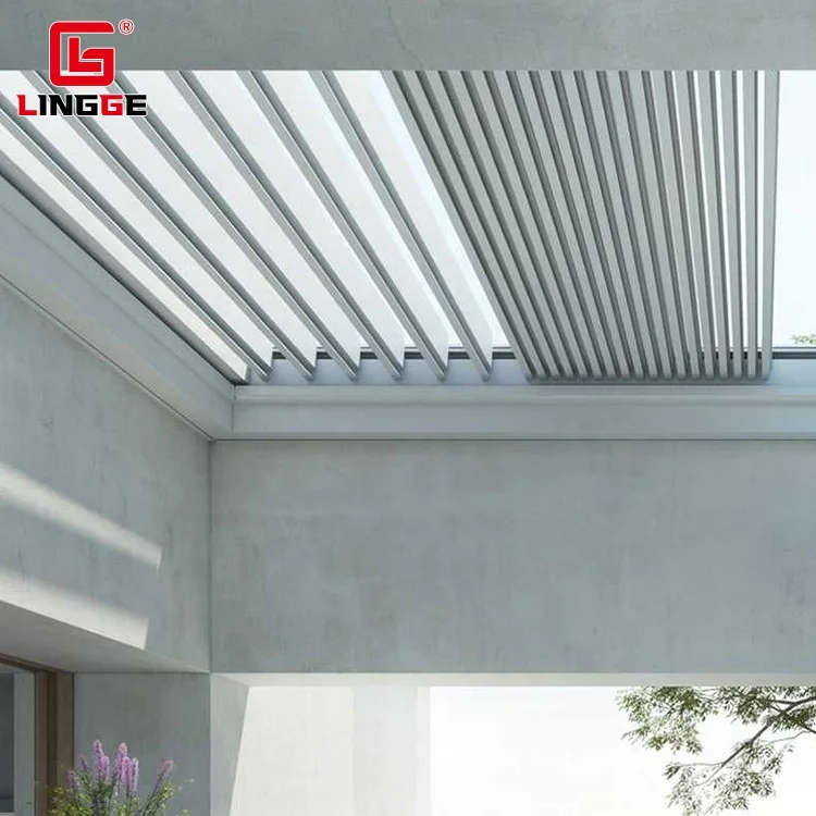 Outdoor Exhibitions Modern Design Light Weight Material Pergola Electric Folding Aluminum Gazebos