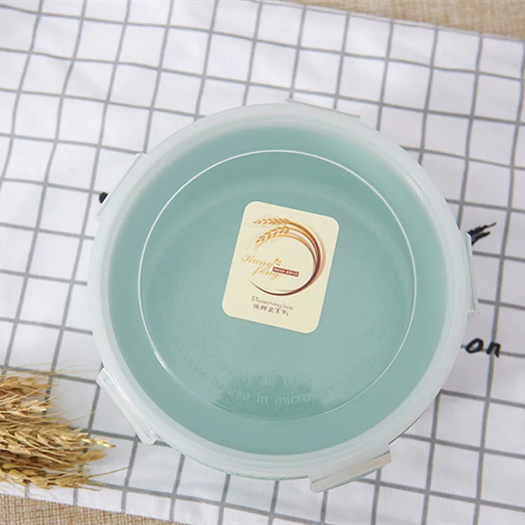 
650ml round eco-friendly cheap wheat straw lock plastic food container 